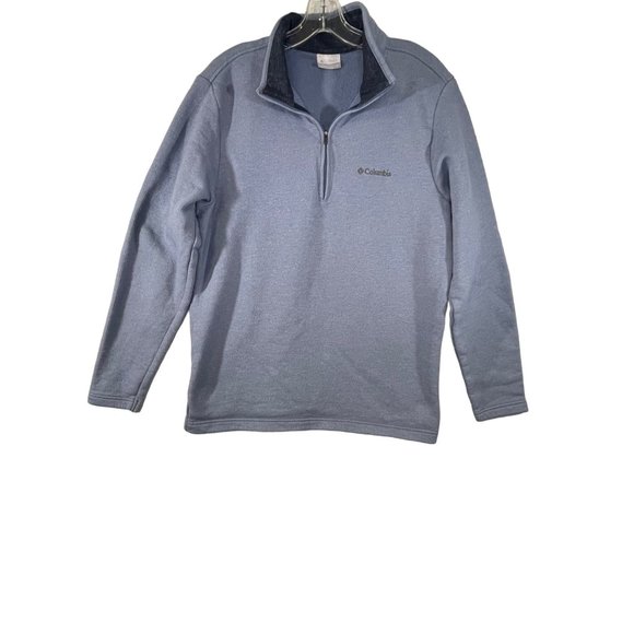 Columbia mens medium blue Great Hart Mountain III Half Zip Fleece sweater - Picture 1 of 15